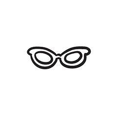 Image showing Eyeglasses sketch icon.