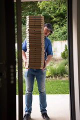 Image showing pizza deliverer