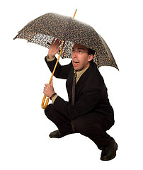 Image showing Businessman With Umbrella