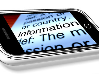 Image showing Information On Mobile Phone As Symbol For Online Knowledge
