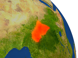 Image showing Map of Central Africa in red