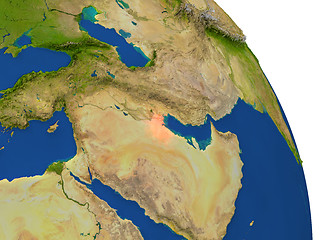Image showing Map of Kuwait in red