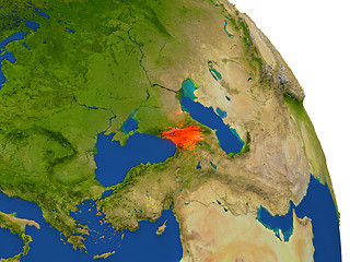 Image showing Map of Georgia in red