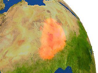 Image showing Map of Niger in red