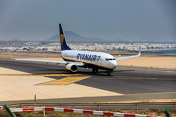 Image showing ARECIFE, SPAIN - APRIL, 16 2017: Boeing 737-800 of AYANAIR with 