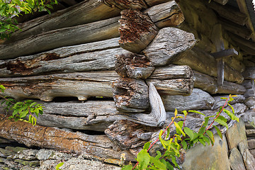 Image showing An old building of an old notched seals in beautiful natural sur