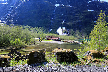 Image showing An idyllic little place in Loen, among high mountains and valley