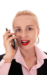 Image showing Portrait of businesswoman on her cell phone
