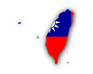 Image showing Map and flag of Taiwan