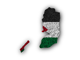 Image showing Map and flag of Palestine on poppy seeds