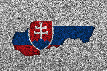 Image showing Map and flag of Slovakia on poppy seeds
