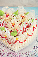 Image showing wedding cake with flowers