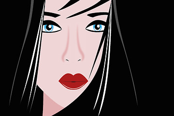 Image showing Vector portrait geisha