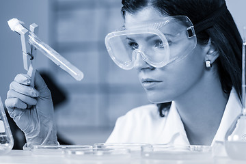 Image showing Health care professional researching in scientific laboratory.