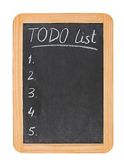 Image showing To do list on chalk board