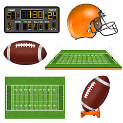 Image showing American Football Realistic Icons