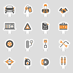 Image showing Car Service Vector Icons Sticker Set