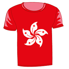 Image showing T-shirt flag Hong kong