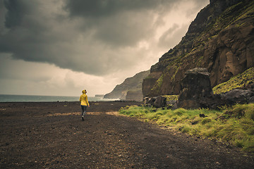 Image showing Walking over a wild beach