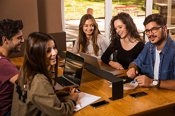 Image showing Group of students working together