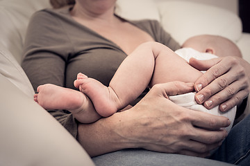 Image showing Mother holding sweet baby boy