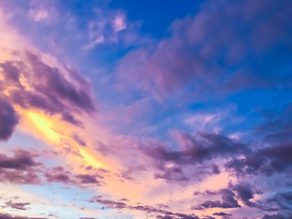 Image showing Sunset sky and clouds background