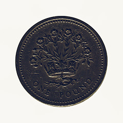 Image showing Vintage British pound coin