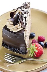 Image showing Slice of chocolate cake