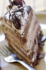 Image showing Slice of chocolate cake