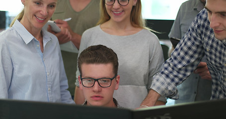 Image showing Business Team At A Meeting at modern office building