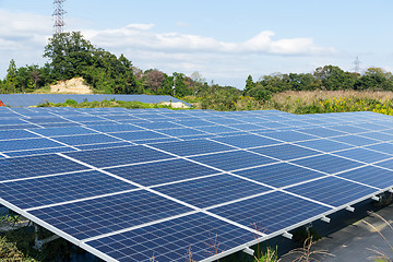 Image showing Solar panel with blue sky