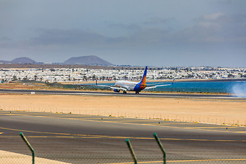 Image showing ARECIFE, SPAIN - APRIL, 15 2017: Boeing 737-800 of Jet2holidays 