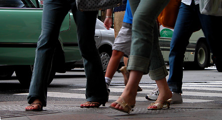 Image showing People walking in the city