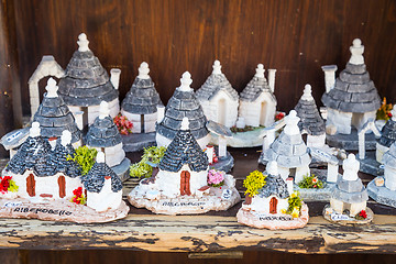 Image showing ALBEROBELLO, ITALY - Trulli di Alberobello souvenirs for tourist