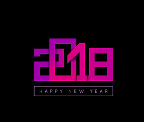 Image showing 2018 Happy New Year congratulation. Origami paper cut