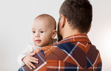 Image showing close up of happy little baby boy with father