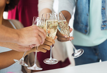 Image showing friends clinking glasses of champagne at party