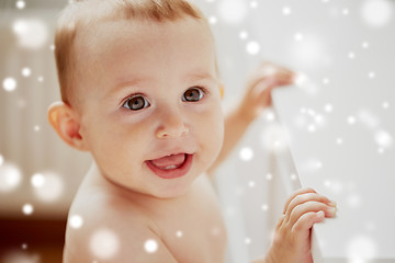 Image showing face of happy little baby boy or girl