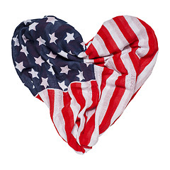 Image showing Heart shape American flag