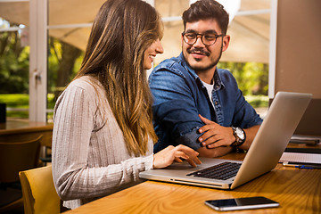 Image showing Working together to prepare for finals