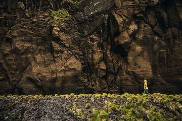 Image showing Walking down the cliff