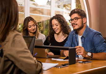 Image showing Group of students working together