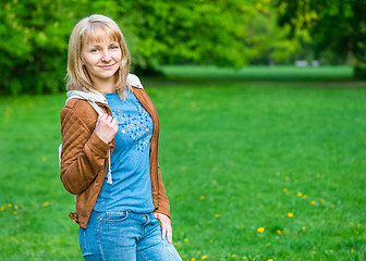 Image showing Woman portrait at spring park