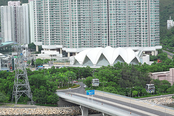 Image showing downtown city and traffic bridge