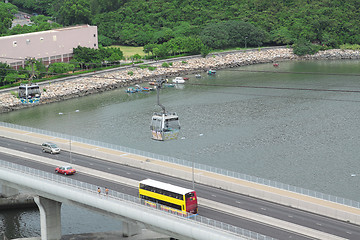 Image showing downtown city and traffic bridge