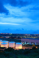 Image showing oil tank at night