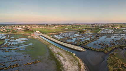 Image showing Aerial View of Ribeira do Gago at sunset