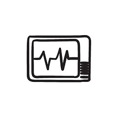 Image showing Heart monitor sketch icon.