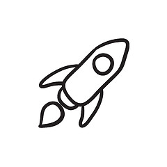 Image showing Rocket sketch icon.