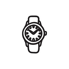 Image showing Wrist watch sketch icon.